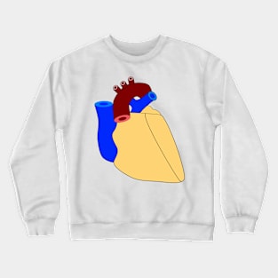 A human heart illustration on white Crewneck Sweatshirt